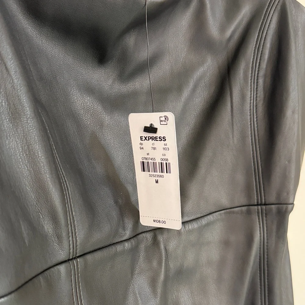 Express Faux Leather Body Contour Dress - Picture 4 of 10